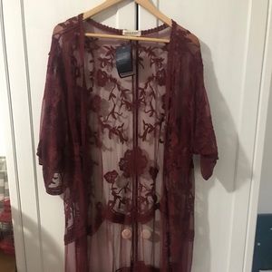 Aha-Kaci Long Lace Kimono